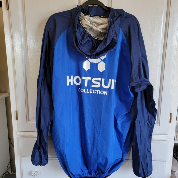 Hotsuit Collection Mens Sauna Pullover Jacket Blue Hooded Workout Size 3XL - Picture 7 of 12